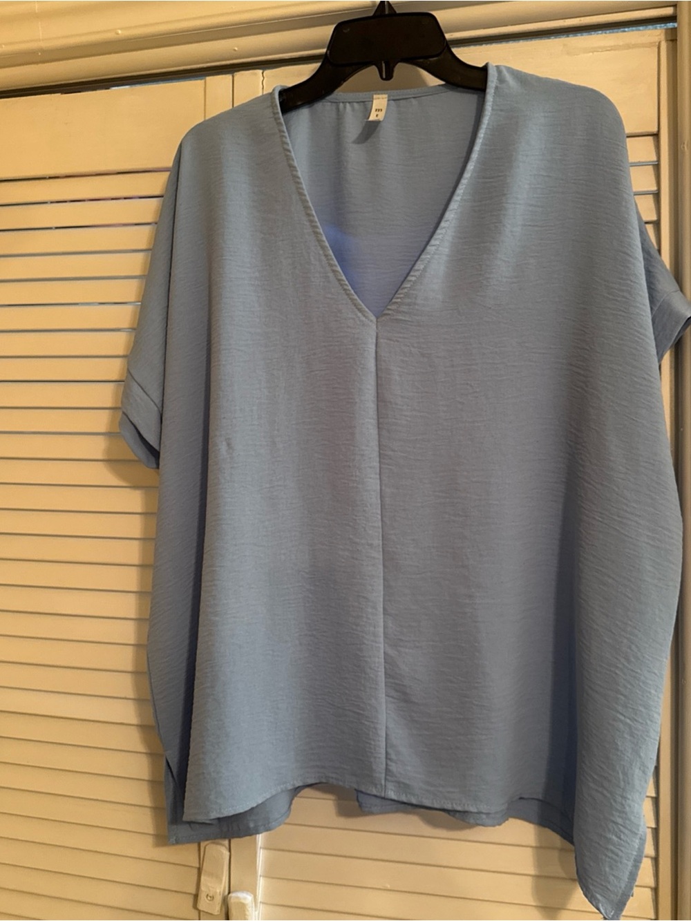 MTS Light Blue V-Neck Relaxed Blouse